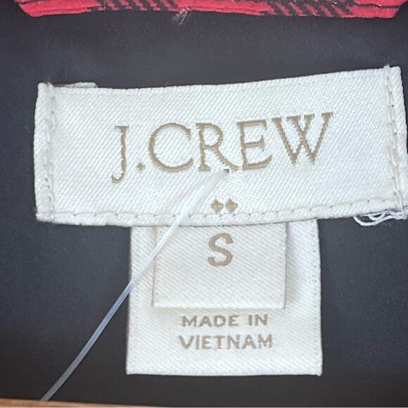 J Crew Buffalo Plaid Down Filled Vest Womens Small Red Black Fall Preppy - Picture 4 of 9